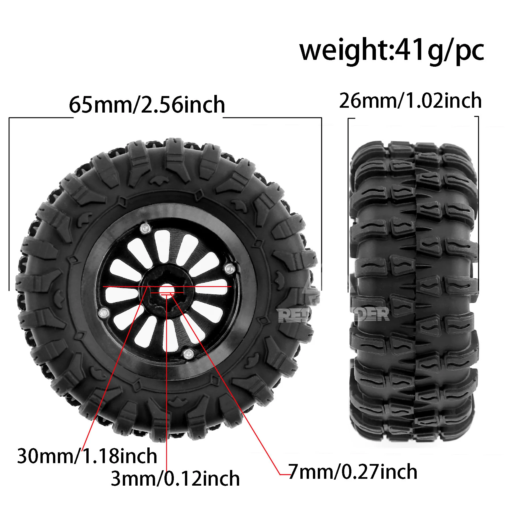 Rc Hobby Plus - 4 sztuki opon 65 mm z