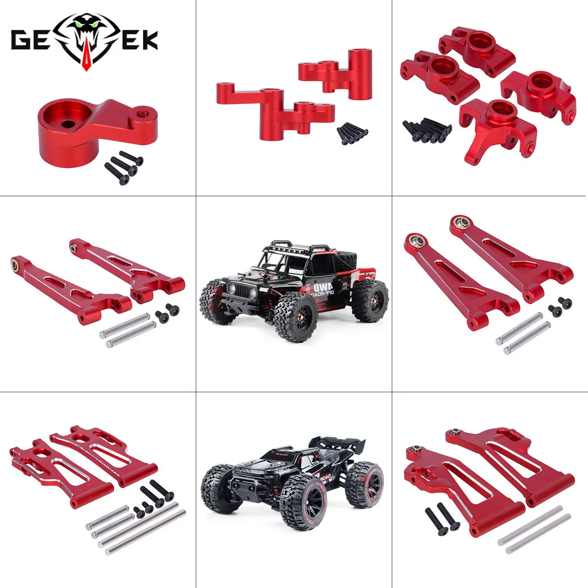 Rc Truck Monster - Zestaw aluminiowych kielichów kierowniczych CNC, przednich